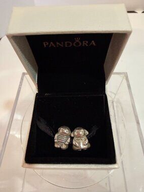 PANDORA CHARMS Sterling Silver Boy, 790360 And Girl 790375.  Retired 2015